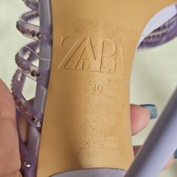 Zara Women's Purple Strappy Heels - Picture 4 of 16